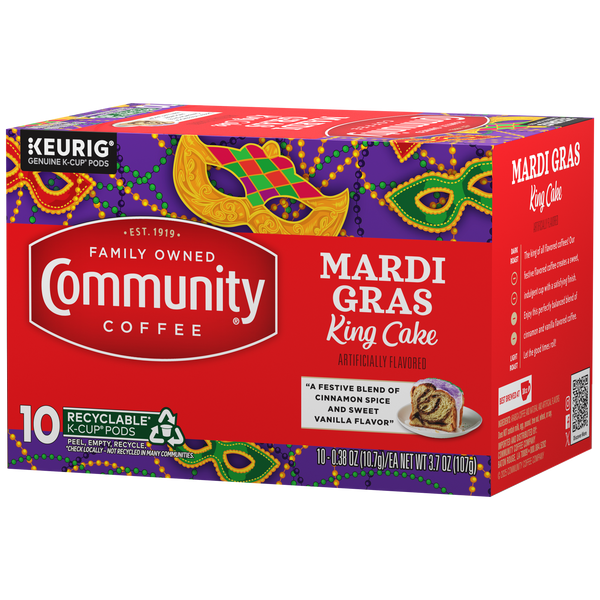 Mardi Gras King Cake K-Cup® Pods | Community Coffee